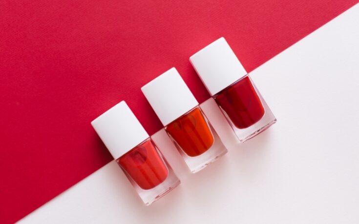 red nail polish bottles